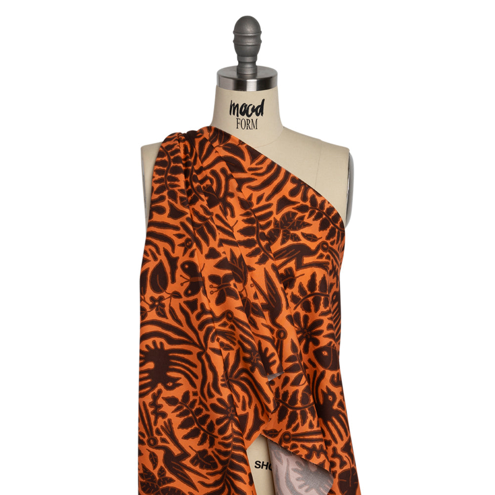 Mood Exclusive Orange Folklore Fundamentals Stretch Cotton Poplin Drape Mood Exclusive Orange Folklore Fundamentals Stretch Cotton Poplin Drape