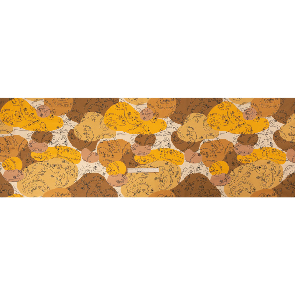 Stretch Cotton Poplin Print - Gold Chameleons - Mood Exclusive Commander of Camouflage Full Stretch Cotton Poplin Print - Gold Chameleons - Mood Exclusive Commander of Camouflage Full