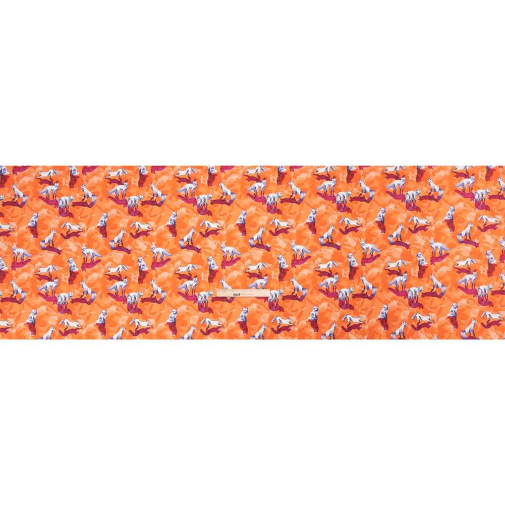 Stretch Cotton Poplin Print - Orange and Pink Arctic Foxes - Mood Exclusive Shadow Work Full Stretch Cotton Poplin Print - Orange and Pink Arctic Foxes - Mood Exclusive Shadow Work Full