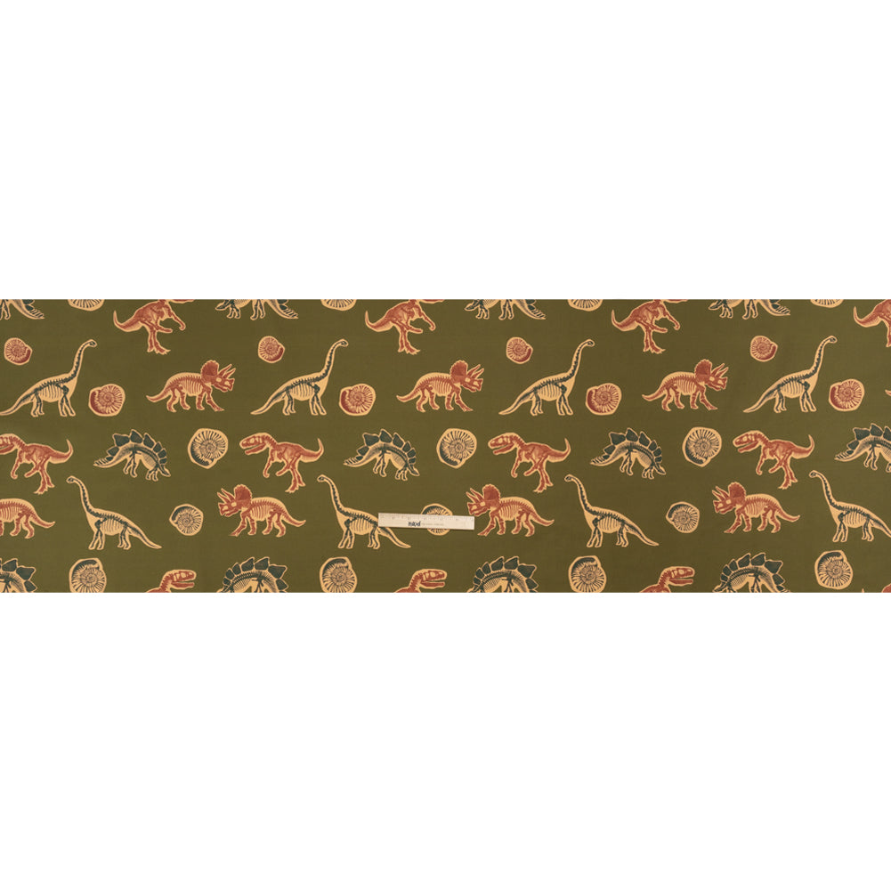 Stretch Cotton Poplin Print - Olive, Navy and Rust Dinosaur Bones and Fossils - Mood Exclusive Discovery Dig Full Stretch Cotton Poplin Print - Olive, Navy and Rust Dinosaur Bones and Fossils - Mood Exclusive Discovery Dig Full