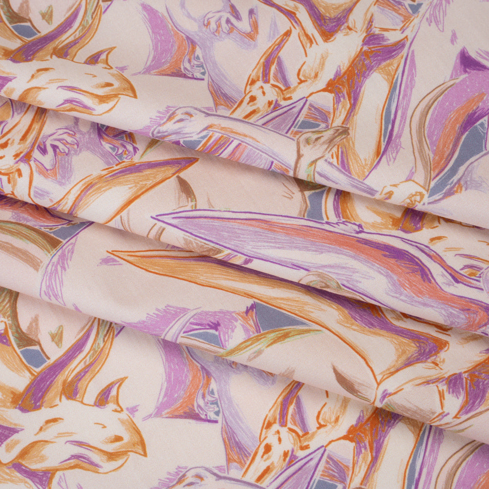 Stretch Cotton Poplin Print - Pink Dinosaurs - Mood Exclusive History in Pink Folded Stretch Cotton Poplin Print - Pink Dinosaurs - Mood Exclusive History in Pink Folded