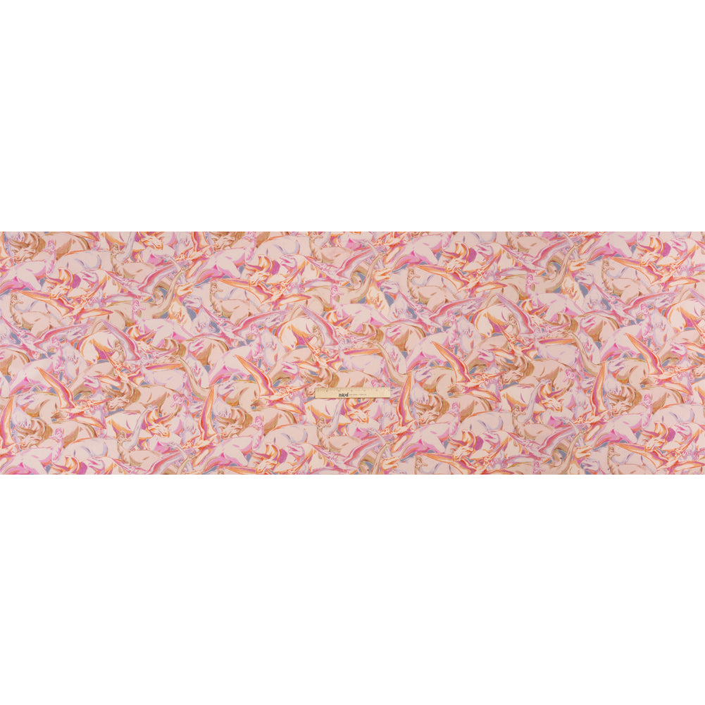 Stretch Cotton Poplin Print - Pink Dinosaurs - Mood Exclusive History in Pink Full Stretch Cotton Poplin Print - Pink Dinosaurs - Mood Exclusive History in Pink Full