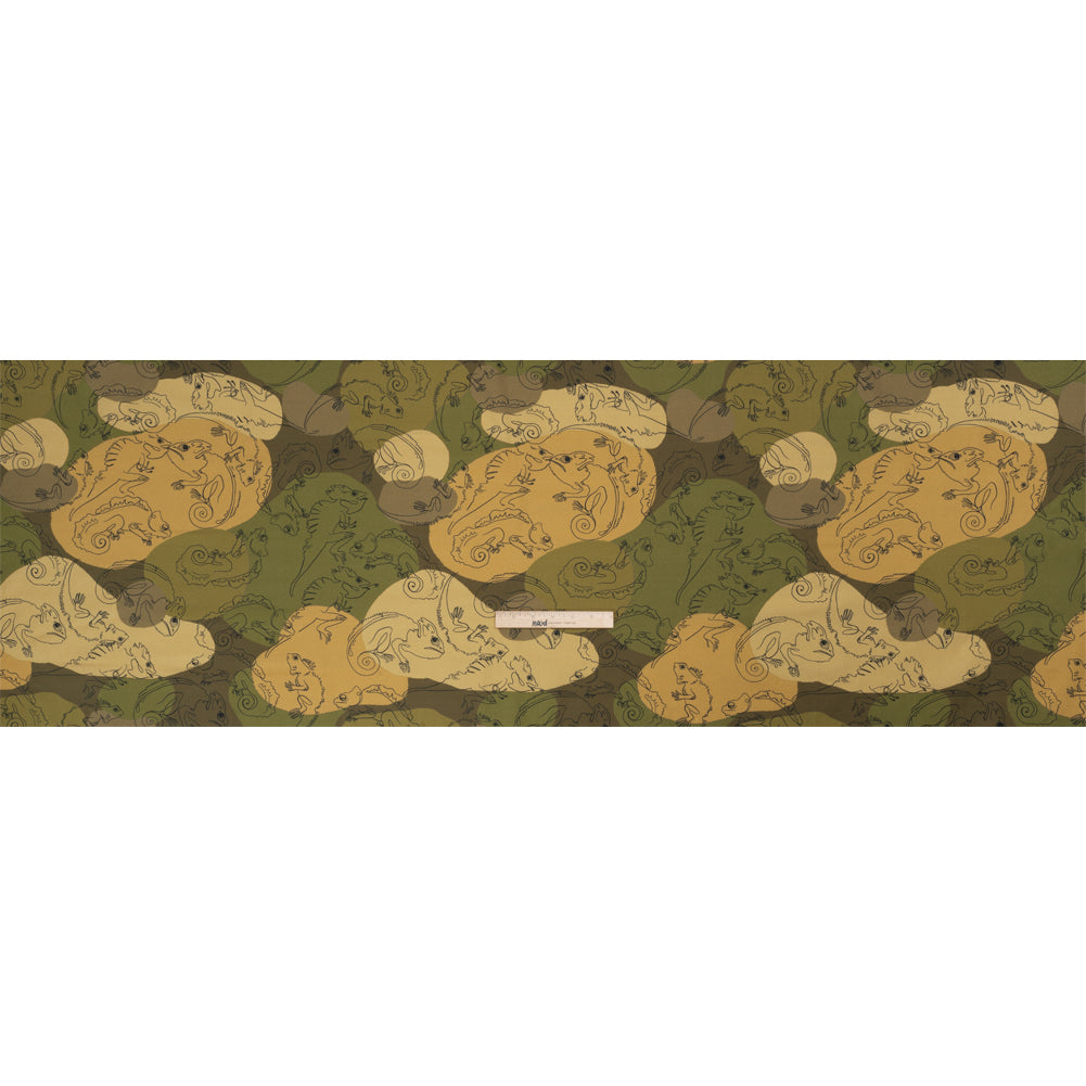 Stretch Cotton Poplin Print - Green Chameleons - Mood Exclusive Commander of Camouflage Full Stretch Cotton Poplin Print - Green Chameleons - Mood Exclusive Commander of Camouflage Full