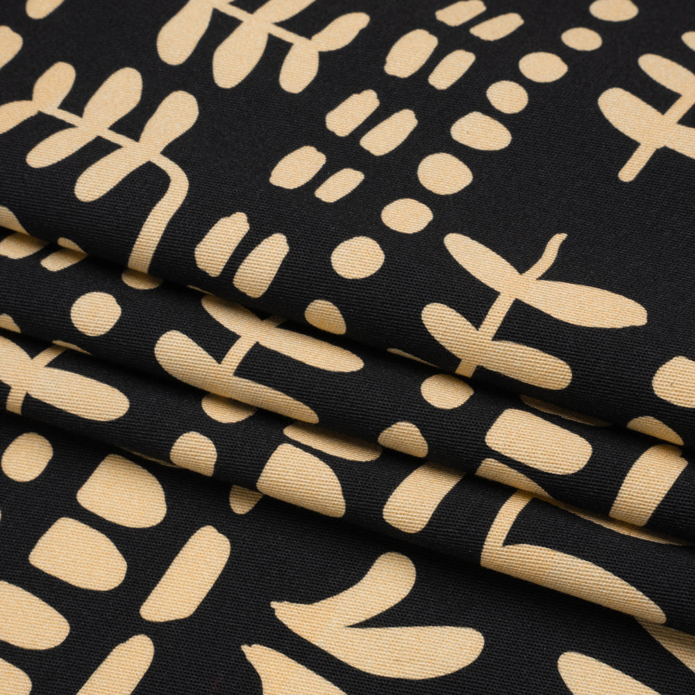 Mood Exclusive Black Vegetation View Stretch Cotton Twill Folded Mood Exclusive Black Vegetation View Stretch Cotton Twill Folded