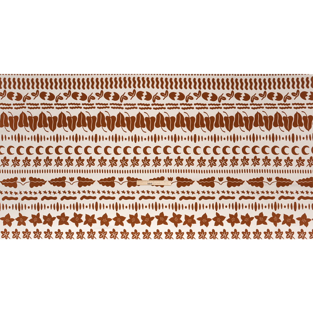 Stretch Cotton Twill Print - Brown Cartoon Objects Stripes - Mood Exclusive Star Anise Full Stretch Cotton Twill Print - Brown Cartoon Objects Stripes - Mood Exclusive Star Anise Full