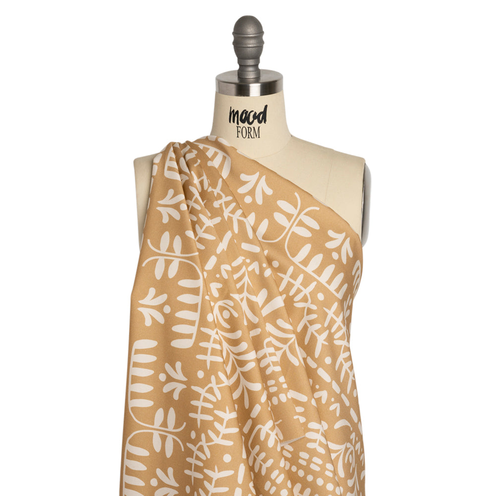 Mood Exclusive Tan Vegetation View Stretch Cotton Twill Drape Mood Exclusive Tan Vegetation View Stretch Cotton Twill Drape