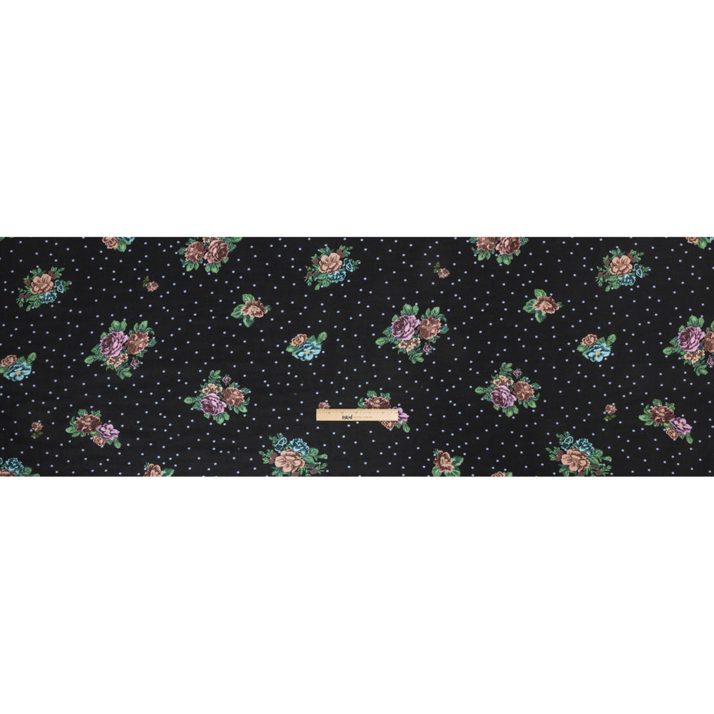 Viscose Crepe Print - Black, Lavender and Rust Red Polka Dots and Florals - Mood Exclusive Bring on Beauty Drape Viscose Crepe Print - Black, Lavender and Rust Red Polka Dots and Florals - Mood Exclusive Bring on Beauty Drape