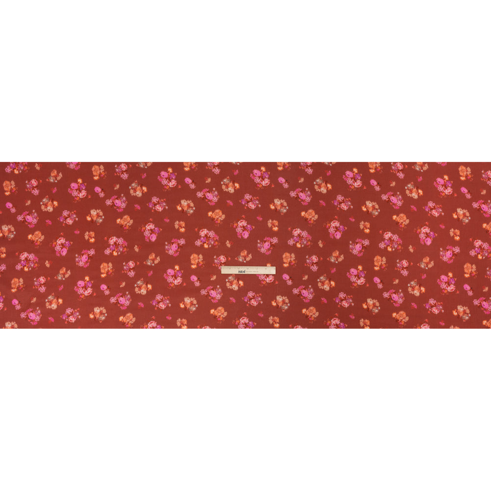 Viscose Crepe Print - Red, Peach and Pink Ikat Floral - Mood Exclusive Rosy Visions Drape Viscose Crepe Print - Red, Peach and Pink Ikat Floral - Mood Exclusive Rosy Visions Drape