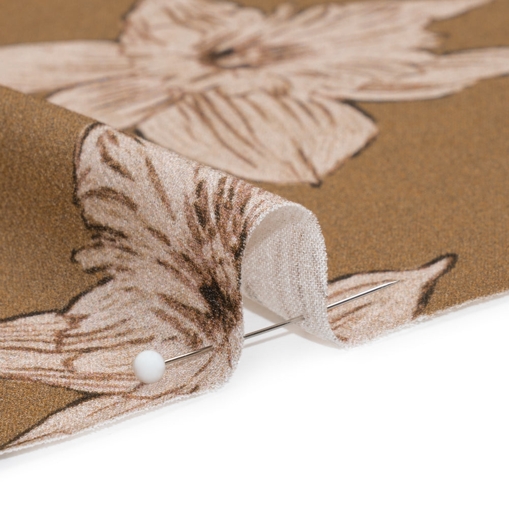 Viscose Crepe Print - Brown and Beige Floral - Mood Exclusive Dear Darling Folded Viscose Crepe Print - Brown and Beige Floral - Mood Exclusive Dear Darling Folded