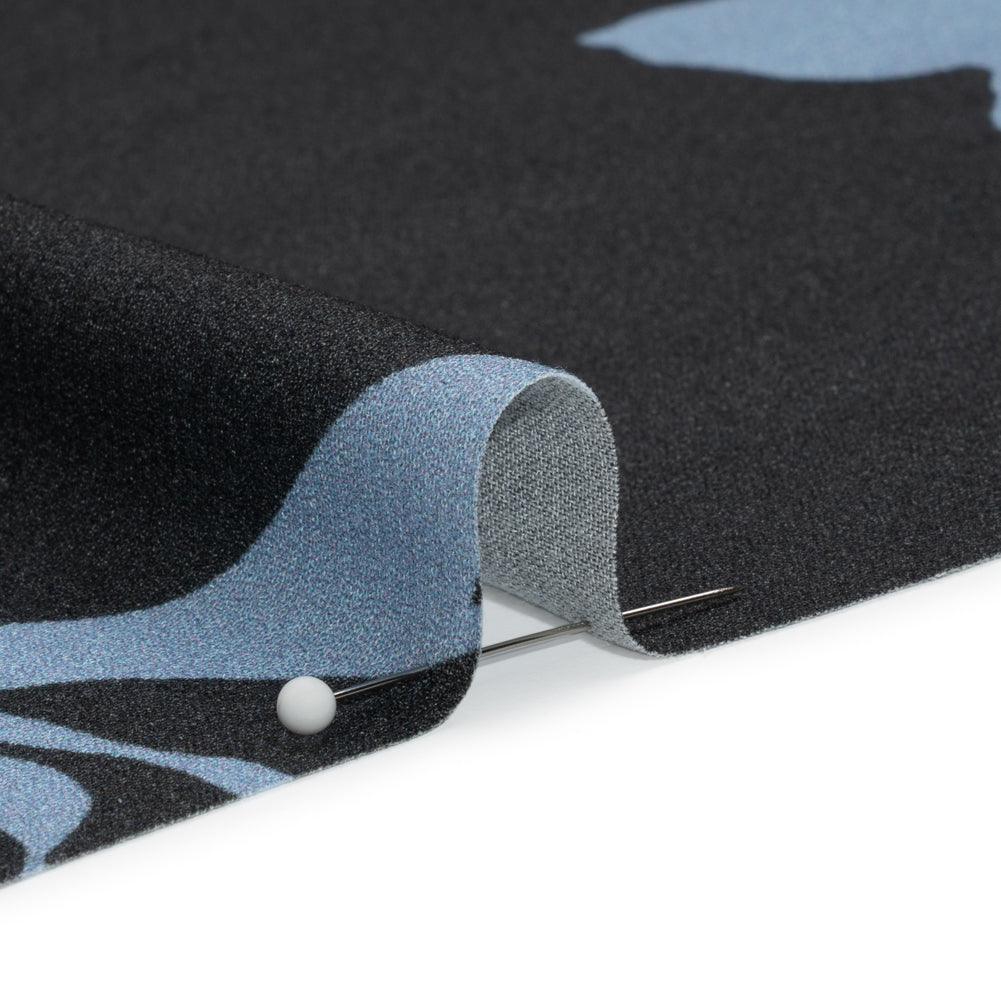 Viscose Crepe Print - Black and Blue Floral - Mood Exclusive April Ever After Folded Viscose Crepe Print - Black and Blue Floral - Mood Exclusive April Ever After Folded