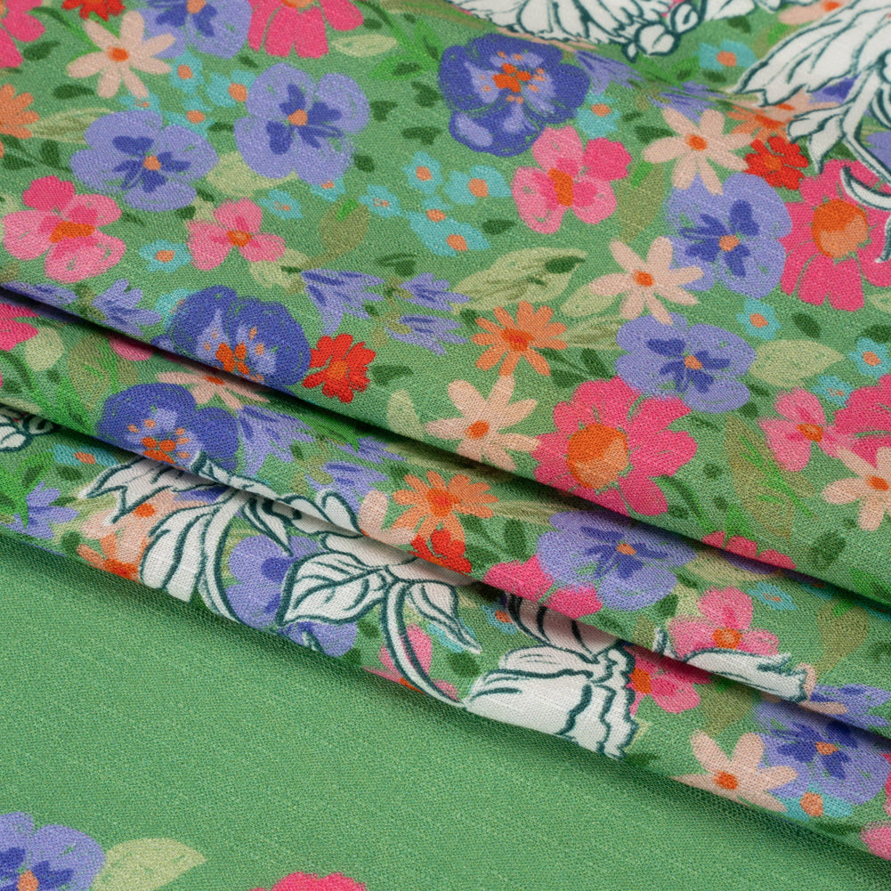 Slubbed Viscose Woven Panel - Green, Red and Blue Floral Blocks - Mood Exclusive Small Things Folded Slubbed Viscose Woven Panel - Green, Red and Blue Floral Blocks - Mood Exclusive Small Things Folded