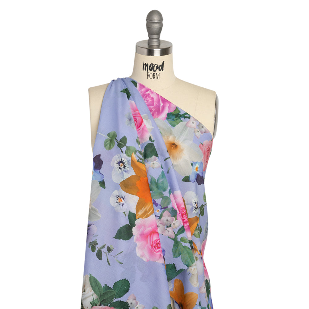 Mood Exclusive Periwinkle Picture Perfect Petals Cotton Voile Drape Mood Exclusive Periwinkle Picture Perfect Petals Cotton Voile Drape