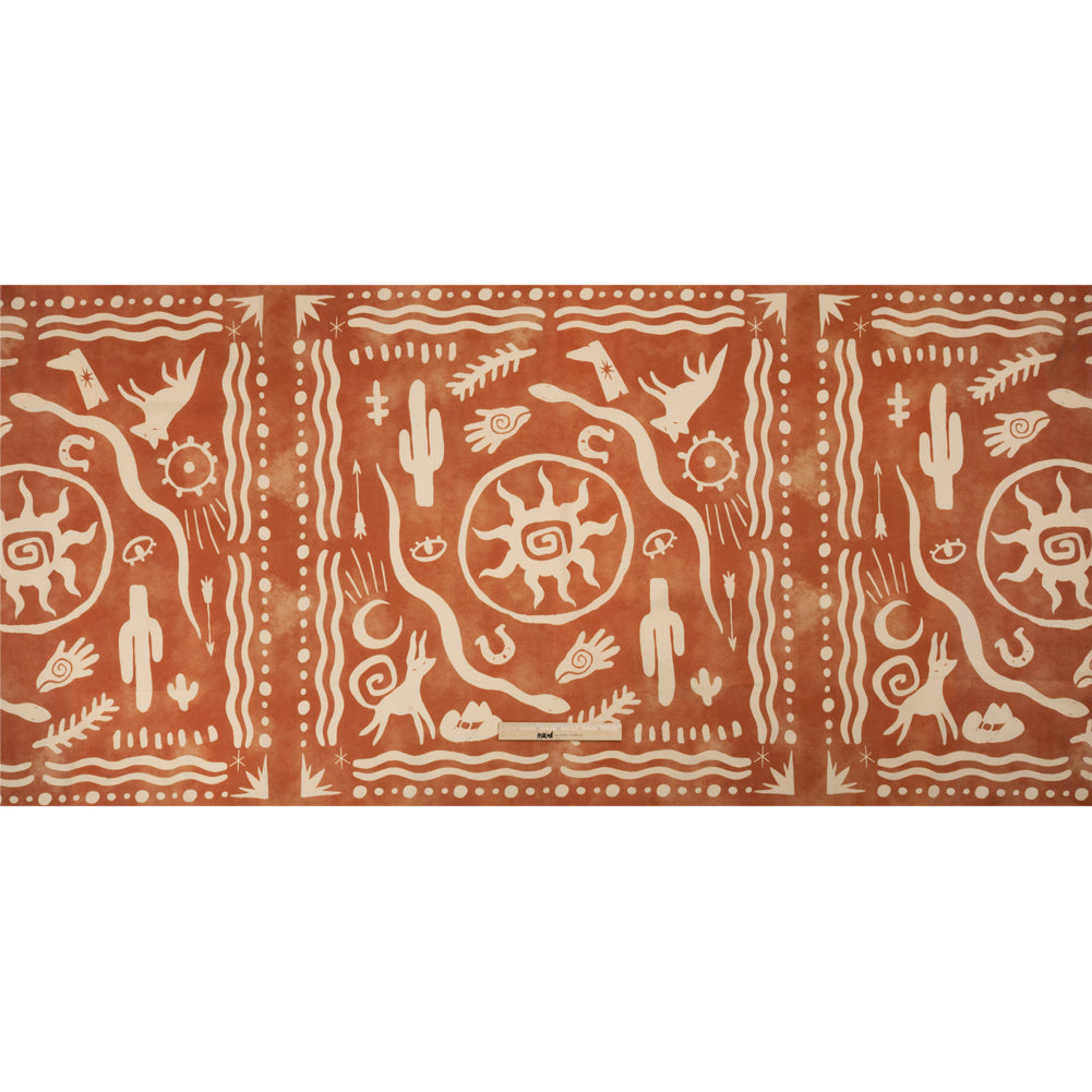 Stretch Cotton Twill Panel - Orange Desert Symbols - Mood Exclusive Follow Your Arrow Full Stretch Cotton Twill Panel - Orange Desert Symbols - Mood Exclusive Follow Your Arrow Full