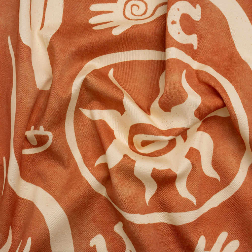 Stretch Cotton Twill Panel - Orange Desert Symbols - Mood Exclusive Follow Your Arrow Stretch Cotton Twill Panel - Orange Desert Symbols - Mood Exclusive Follow Your Arrow