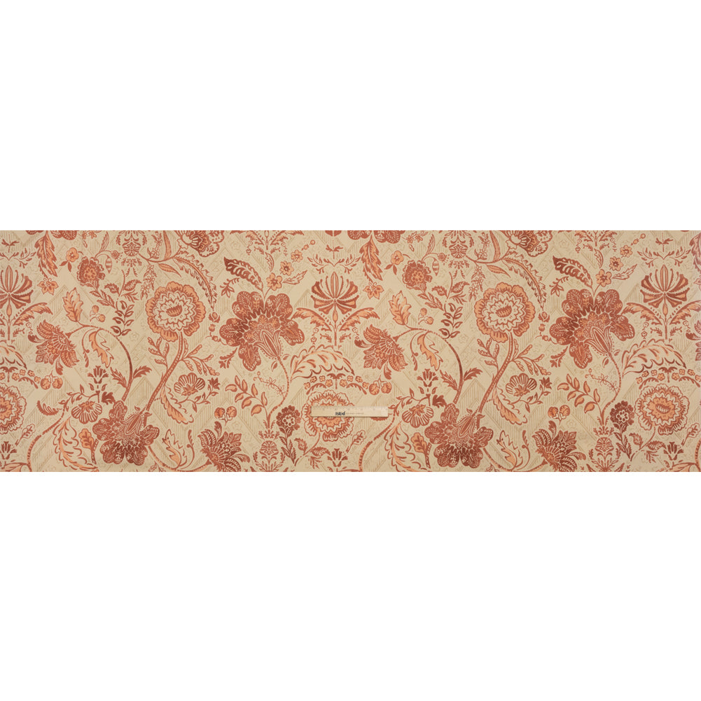 Stretch Cotton Twill Print - Beige and Orange Floral - Mood Exclusive Aromatic Aria Full Stretch Cotton Twill Print - Beige and Orange Floral - Mood Exclusive Aromatic Aria Full