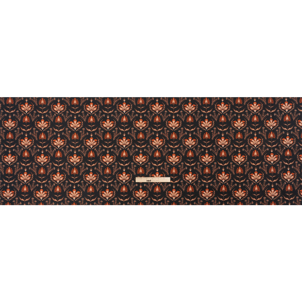 Stretch Cotton Twill - Black and Orange Floral - Watching the Fire Print - Mood Exclusive Rockland Collection Full Stretch Cotton Twill - Black and Orange Floral - Watching the Fire Print - Mood Exclusive Rockland Collection Full