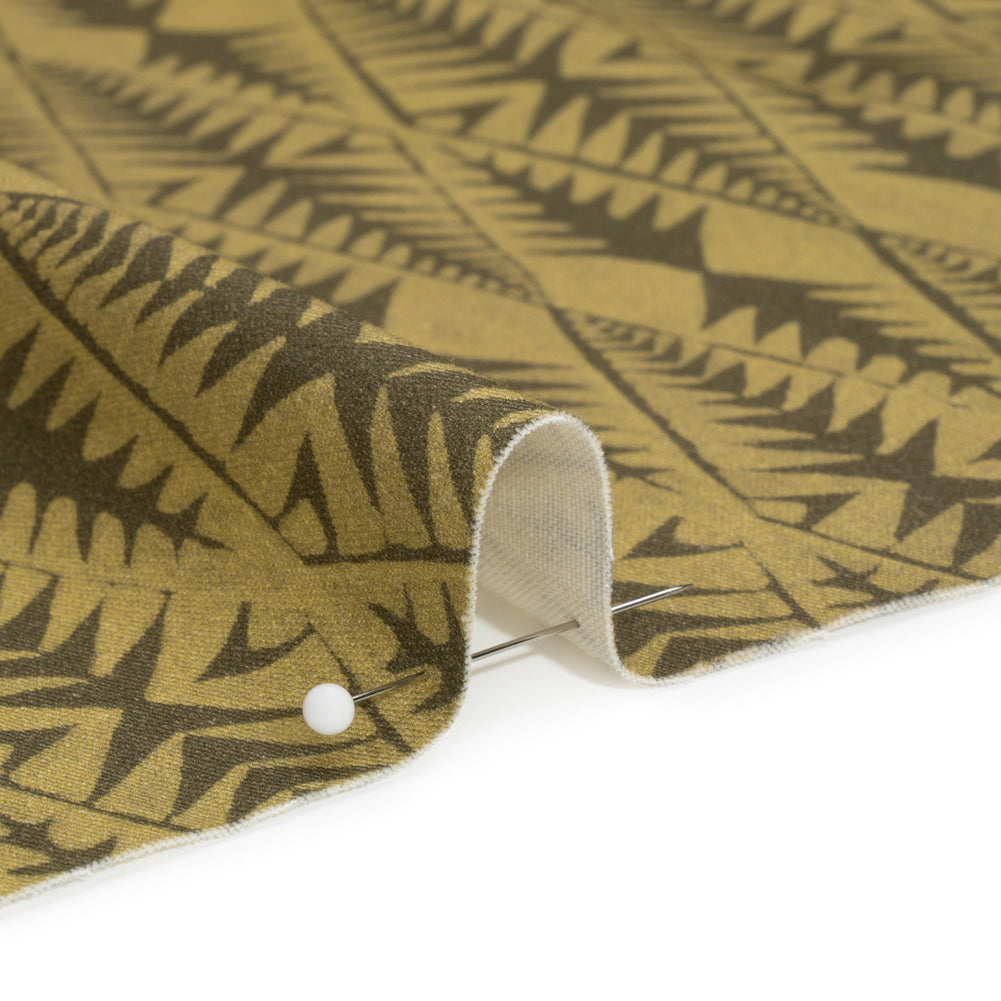 Stretch Cotton Twill Print - Olive Abstract Diamonds - Mood Exclusive Maui Treeline Detail Stretch Cotton Twill Print - Olive Abstract Diamonds - Mood Exclusive Maui Treeline Detail