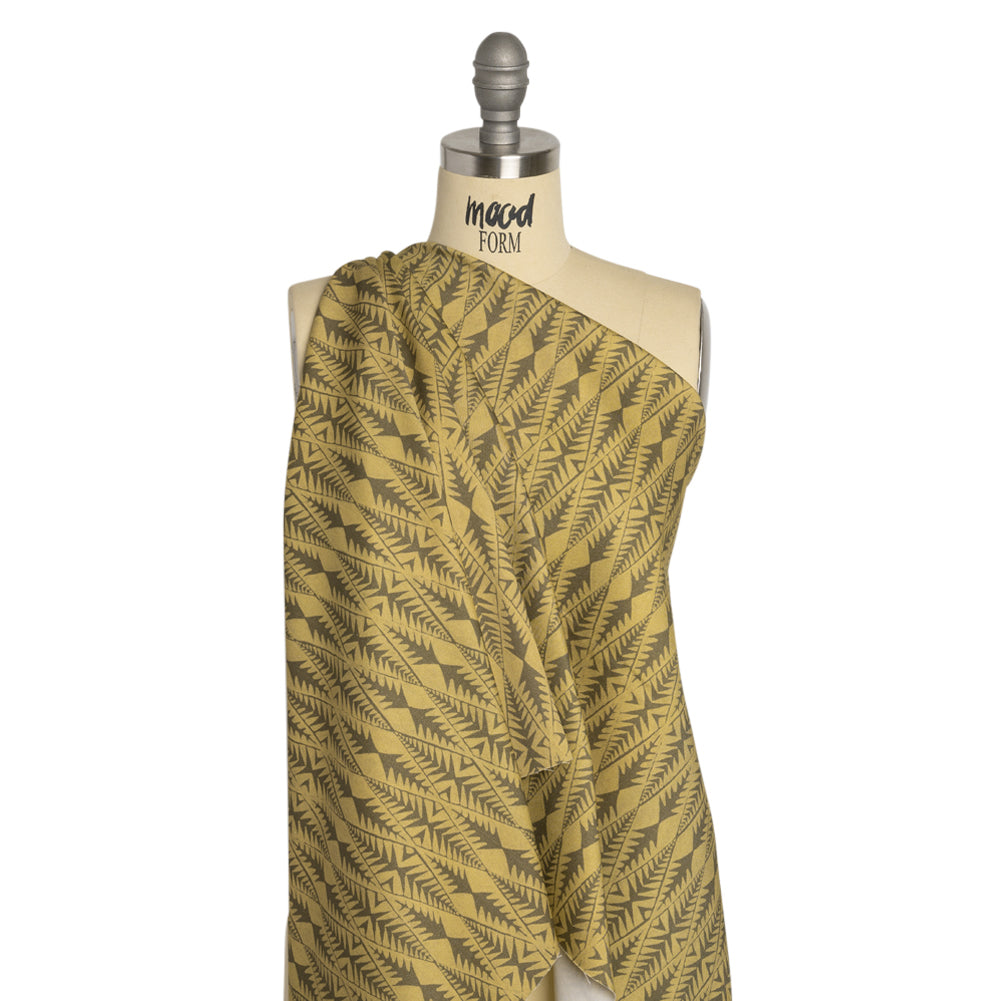 Stretch Cotton Twill Print - Olive Abstract Diamonds - Mood Exclusive Maui Treeline Drape Stretch Cotton Twill Print - Olive Abstract Diamonds - Mood Exclusive Maui Treeline Drape