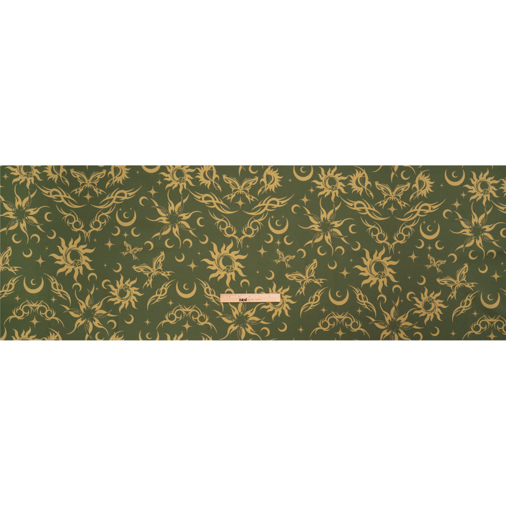 Stretch Cotton Twill Print - Green Classic Tattoo Motifs - Mood Exclusive Totally Starstruck Full Stretch Cotton Twill Print - Green Classic Tattoo Motifs - Mood Exclusive Totally Starstruck Full