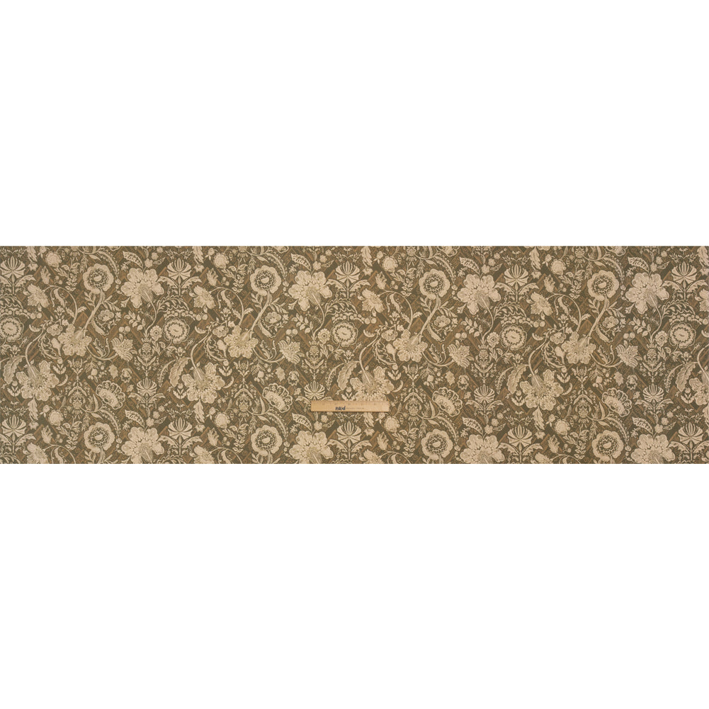 Stretch Cotton Twill Print - Moss Green and Beige Floral - Mood Exclusive Aromatic Aria Full Stretch Cotton Twill Print - Moss Green and Beige Floral - Mood Exclusive Aromatic Aria Full
