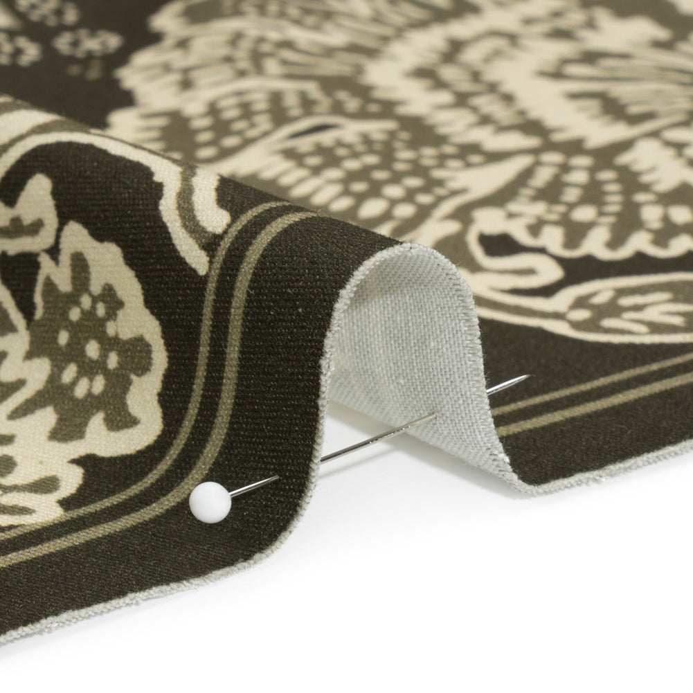 Stretch Cotton Twill Panel - Olive Floral Blocks - Mood Exclusive Maple Hill Heights Detail Stretch Cotton Twill Panel - Olive Floral Blocks - Mood Exclusive Maple Hill Heights Detail