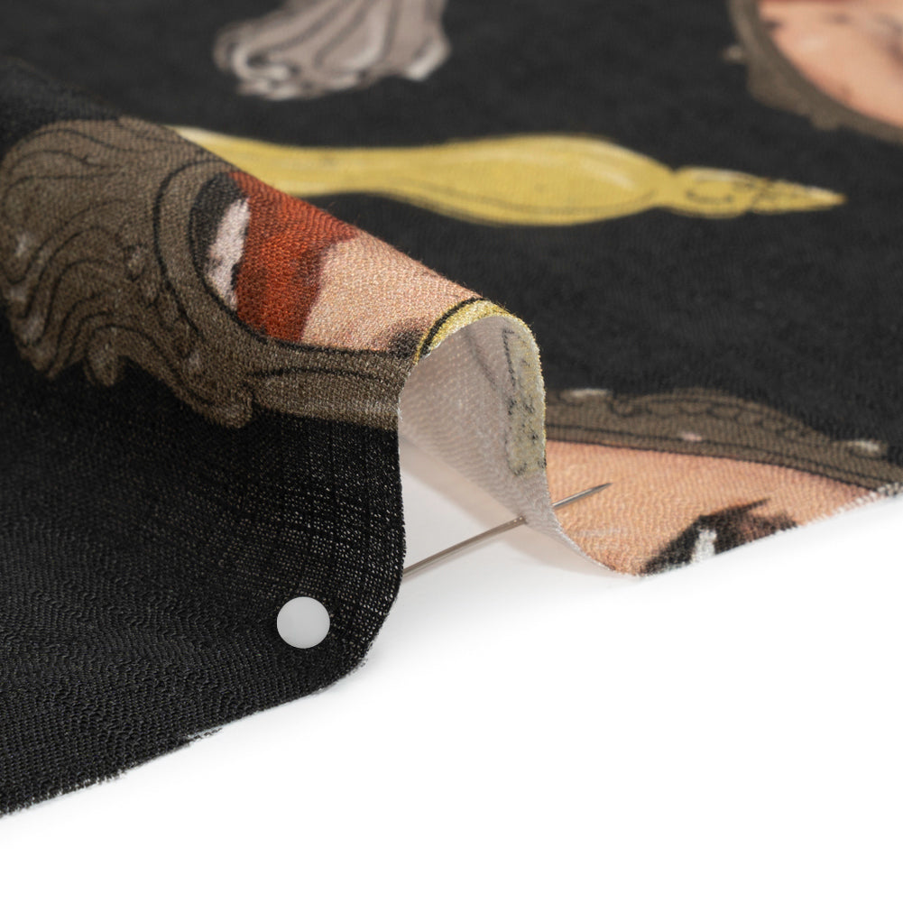 Slubbed Viscose Woven Print - Small Mirrors and Flames - Mood Exclusive Damsel in This Dress Detail Slubbed Viscose Woven Print - Small Mirrors and Flames - Mood Exclusive Damsel in This Dress Detail