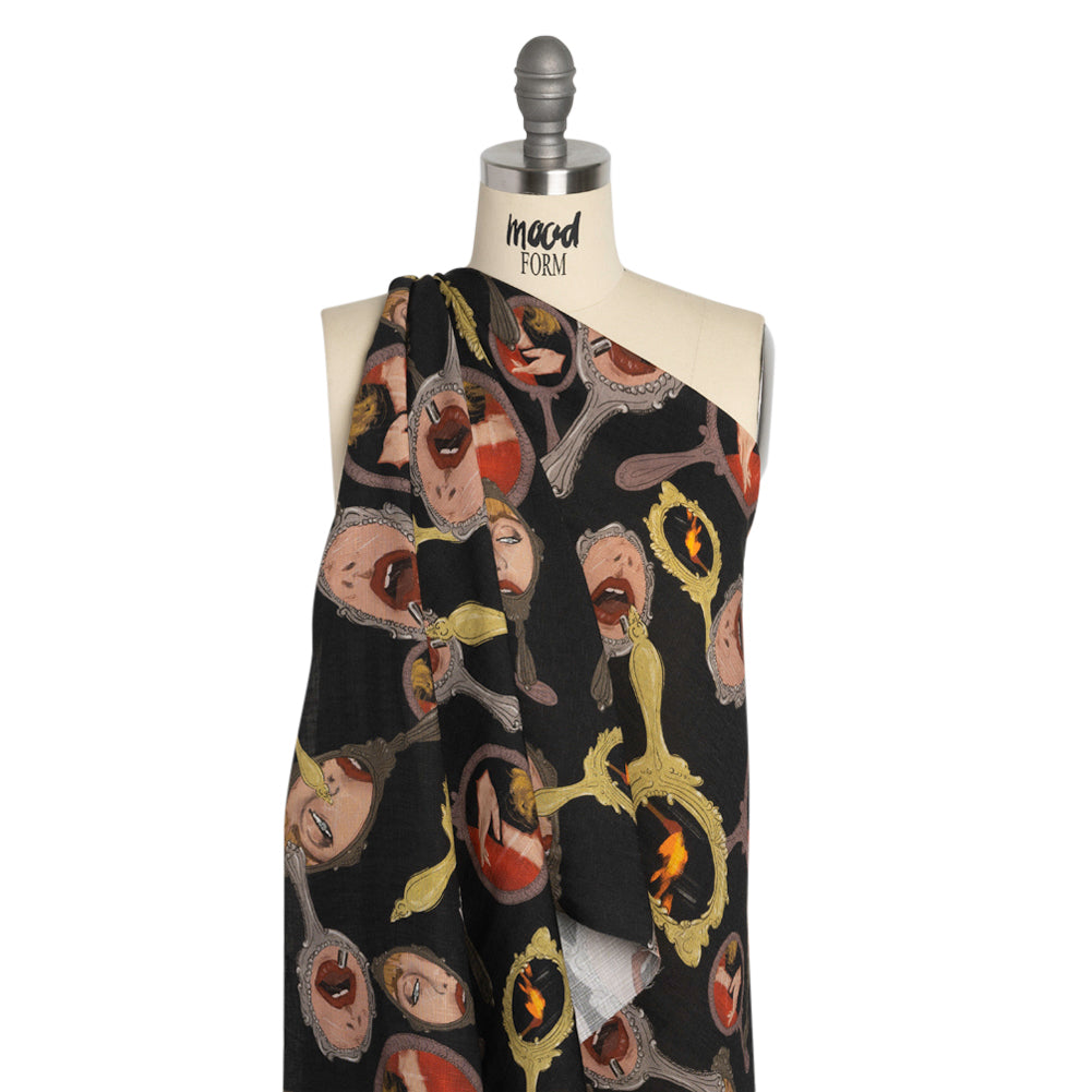 Slubbed Viscose Woven Print - Small Mirrors and Flames - Mood Exclusive Damsel in This Dress Drape Slubbed Viscose Woven Print - Small Mirrors and Flames - Mood Exclusive Damsel in This Dress Drape