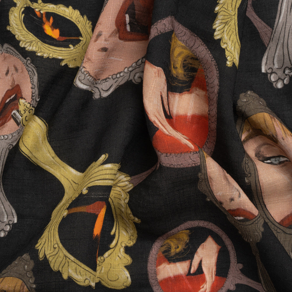 Slubbed Viscose Woven Print - Small Mirrors and Flames - Mood Exclusive Damsel in This Dress Slubbed Viscose Woven Print - Small Mirrors and Flames - Mood Exclusive Damsel in This Dress