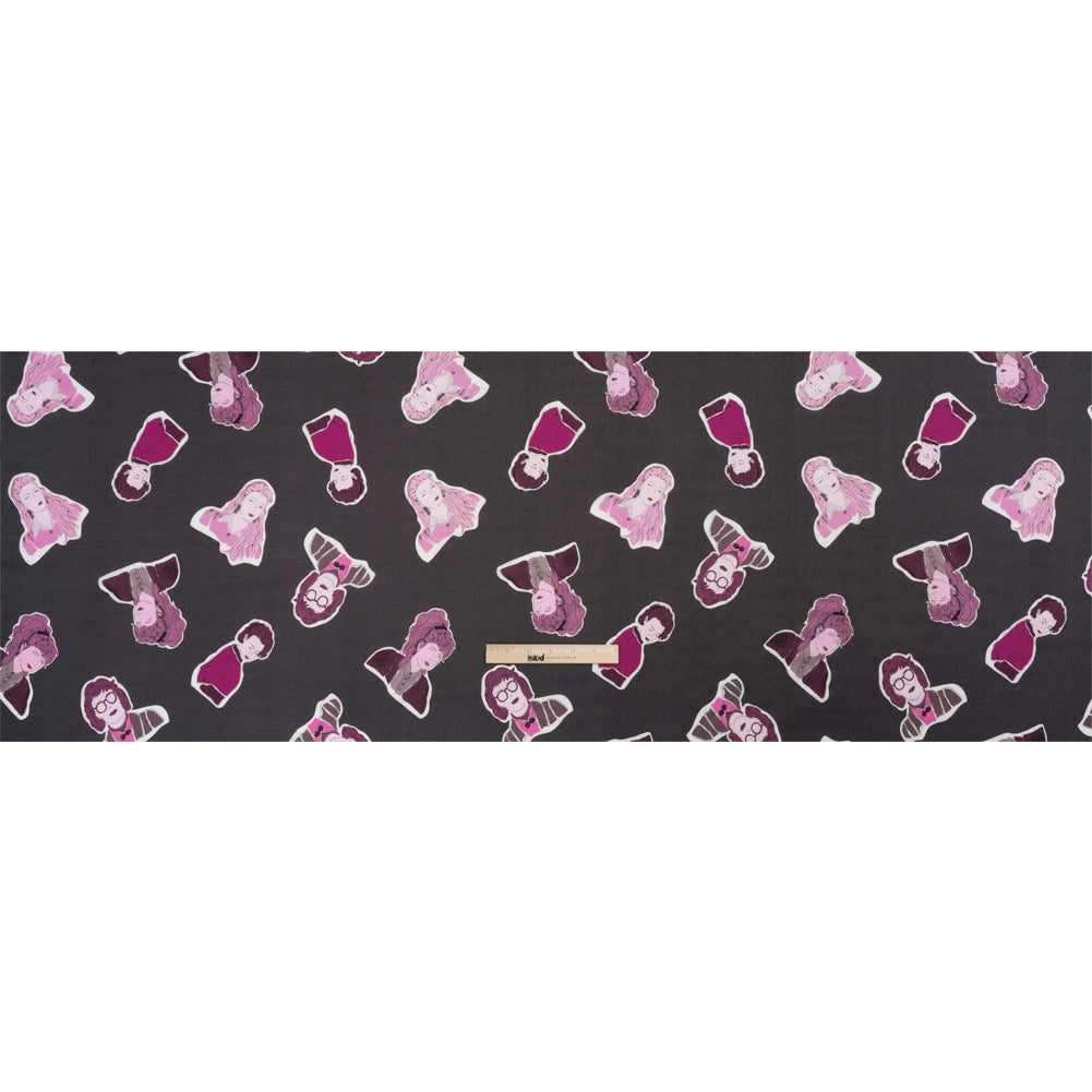 Slubbed Viscose Woven Print - Purple and Pink Female Portraits - Mood Exclusive Phenomenal Woman Full Slubbed Viscose Woven Print - Purple and Pink Female Portraits - Mood Exclusive Phenomenal Woman Full