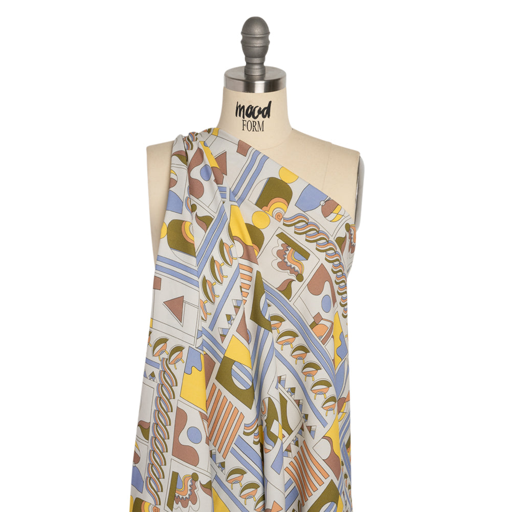 Mood Exclusive Light Blue Shape of the World Stretch Sustainable Rayon Batiste Detail Mood Exclusive Light Blue Shape of the World Stretch Sustainable Rayon Batiste Detail