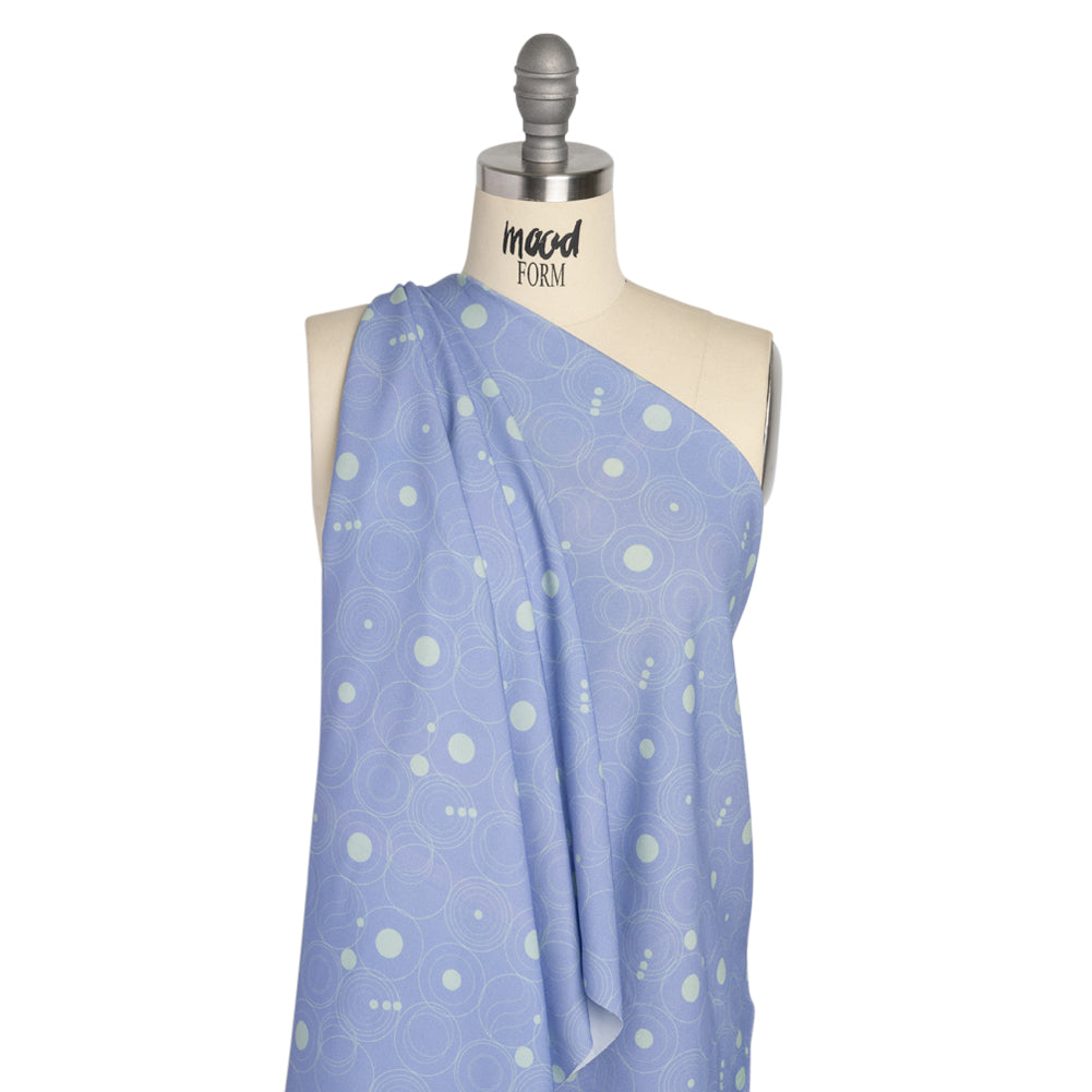 Mood Exclusive Blue Planetary Place Stretch Sustainable Rayon Batiste Detail Mood Exclusive Blue Planetary Place Stretch Sustainable Rayon Batiste Detail