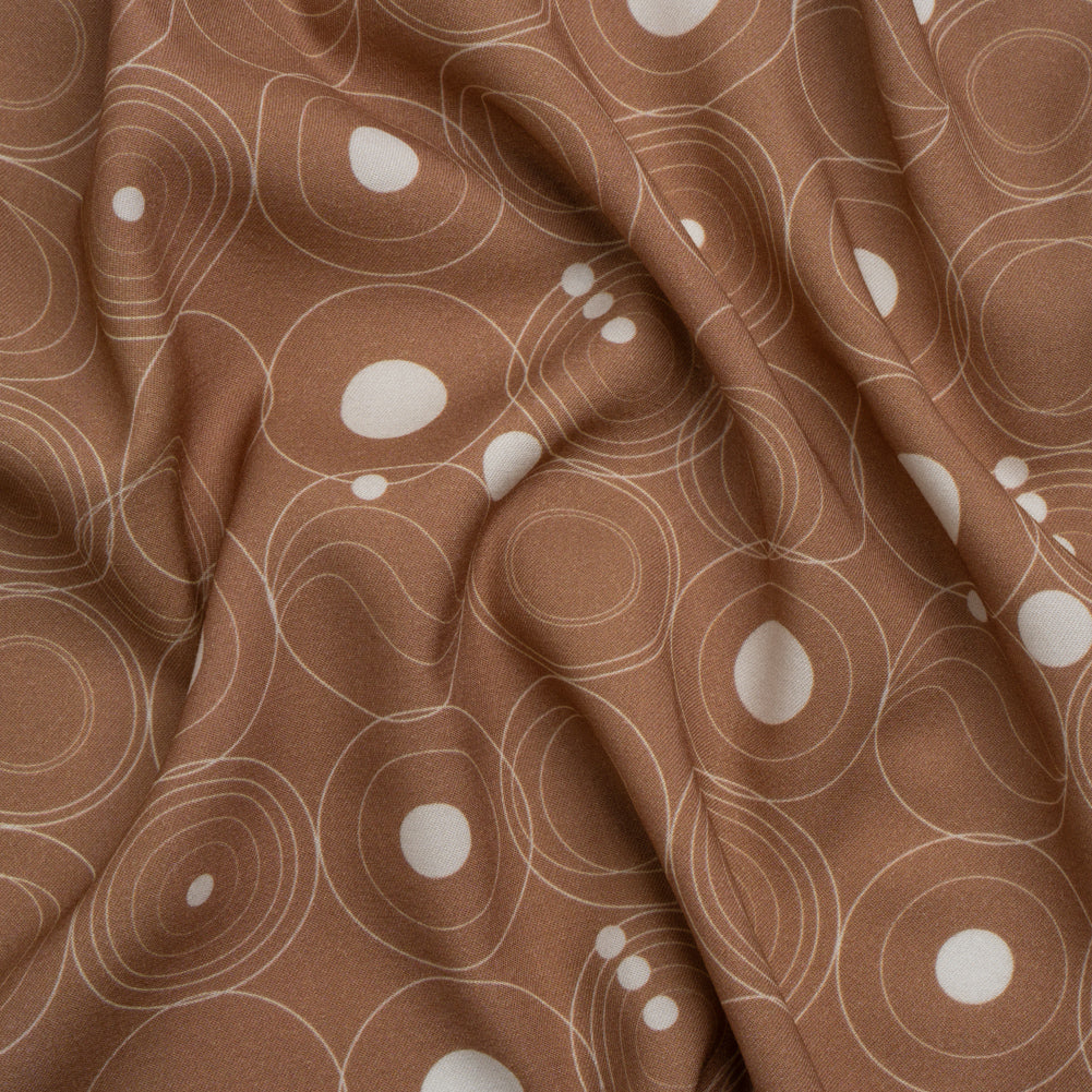 Mood Exclusive Brown Planetary Place Stretch Sustainable Rayon Batiste Mood Exclusive Brown Planetary Place Stretch Sustainable Rayon Batiste