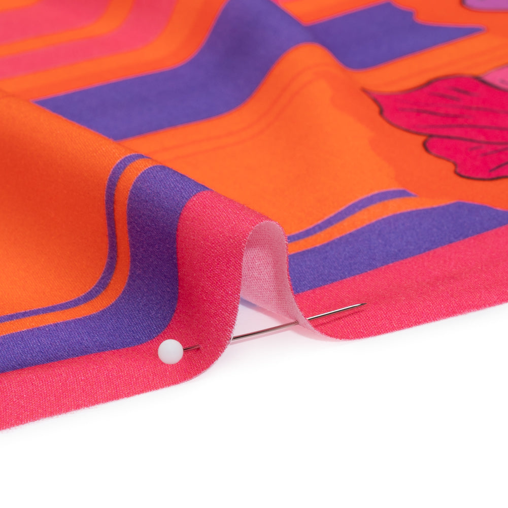 Mood Exclusive Red Lines and Lilies Rayon Challis Folded Mood Exclusive Red Lines and Lilies Rayon Challis Folded