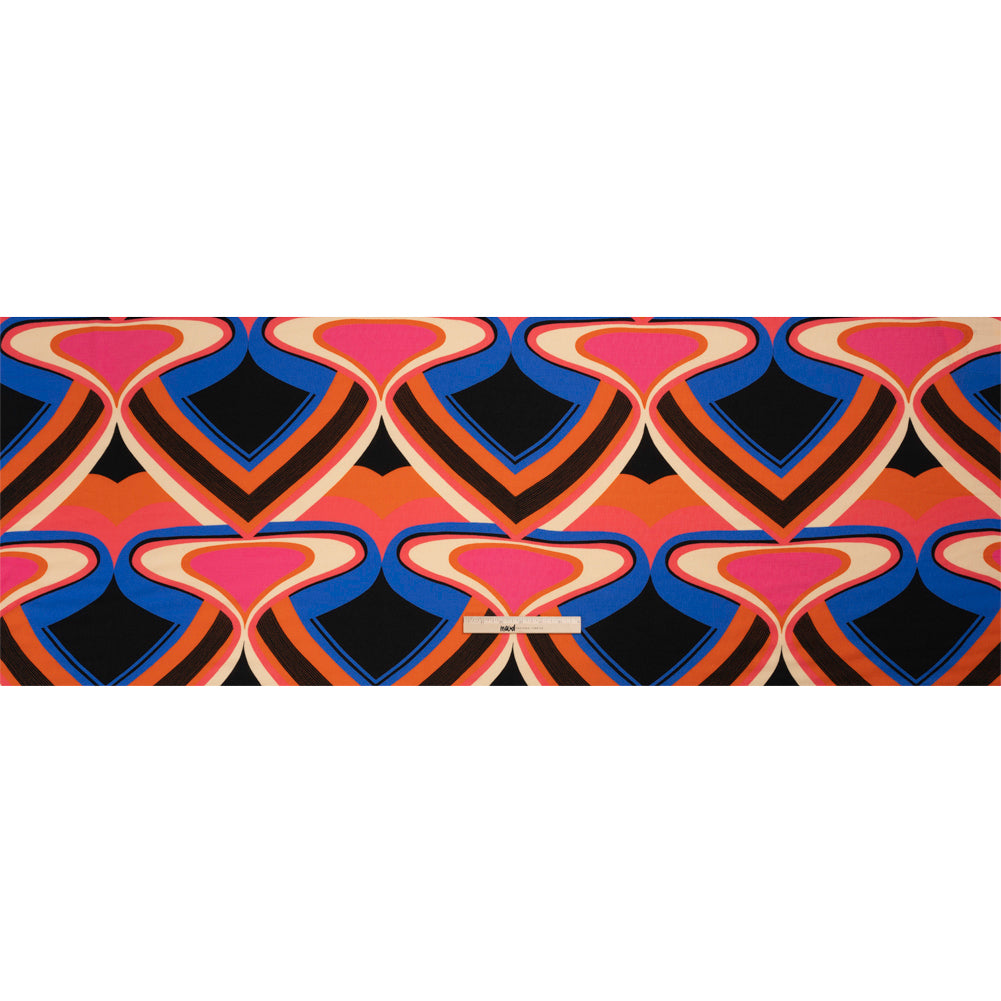 Slubbed Viscose Woven Print - Orange, Blue and Pink Abstract Spades - Mood Exclusive Take it Easy Full Slubbed Viscose Woven Print - Orange, Blue and Pink Abstract Spades - Mood Exclusive Take it Easy Full