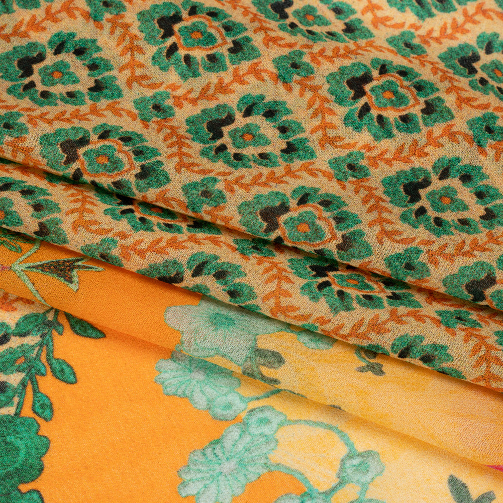 Mood Exclusive Orange Villa of Vitality Viscose Georgette Folded Mood Exclusive Orange Villa of Vitality Viscose Georgette Folded