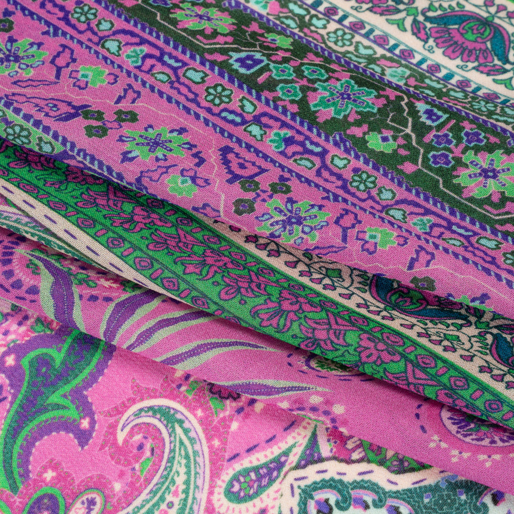 Mood Exclusive Purple Petals and Paisleys Viscose Georgette Full Mood Exclusive Purple Petals and Paisleys Viscose Georgette Full