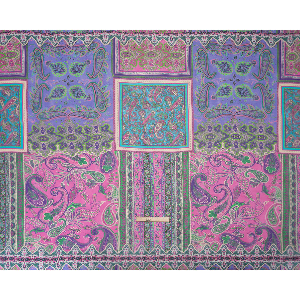 Mood Exclusive Purple Petals and Paisleys Viscose Georgette Drape Mood Exclusive Purple Petals and Paisleys Viscose Georgette Drape