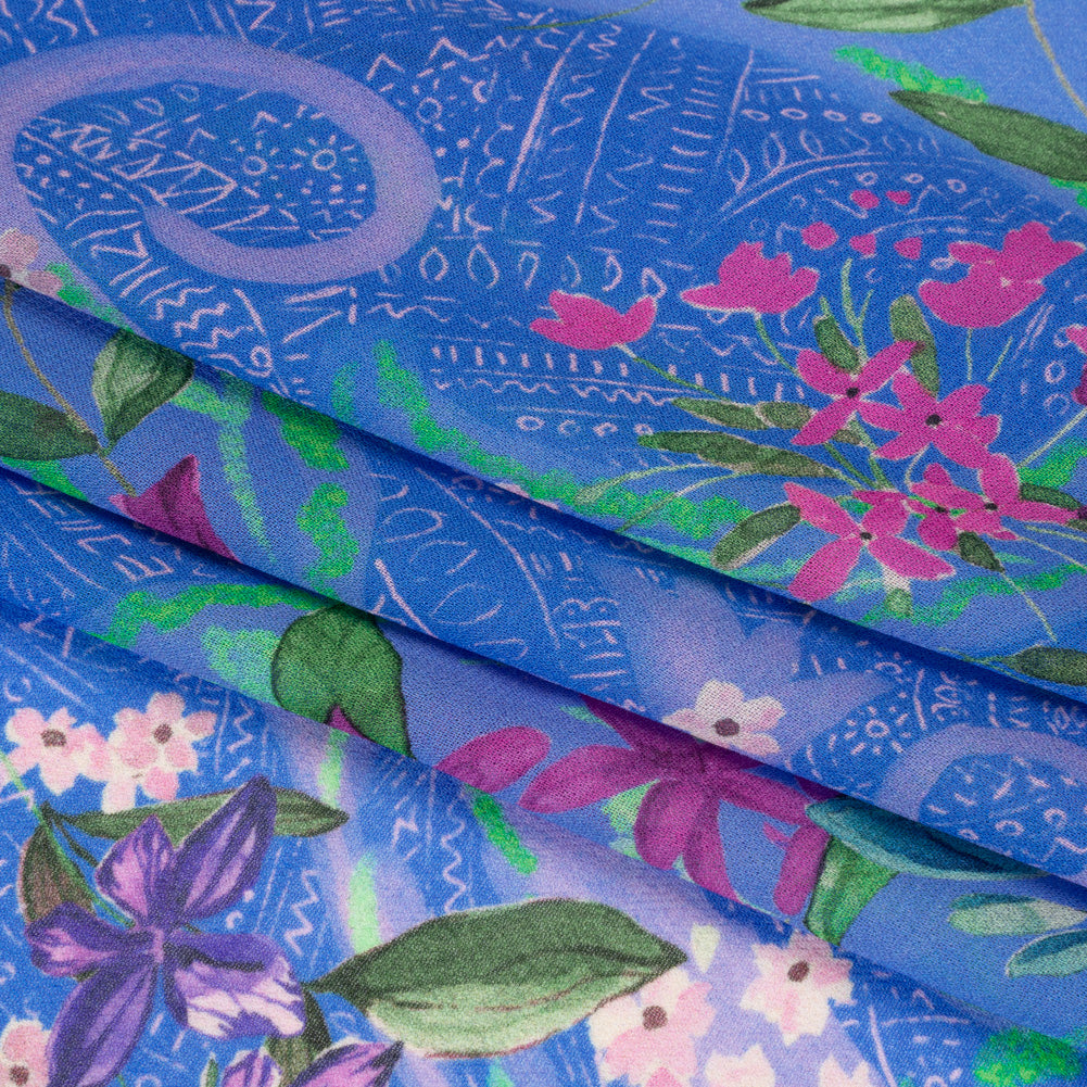 Mood Exclusive Blue Swooping Grounds Viscose Georgette Folded Mood Exclusive Blue Swooping Grounds Viscose Georgette Folded