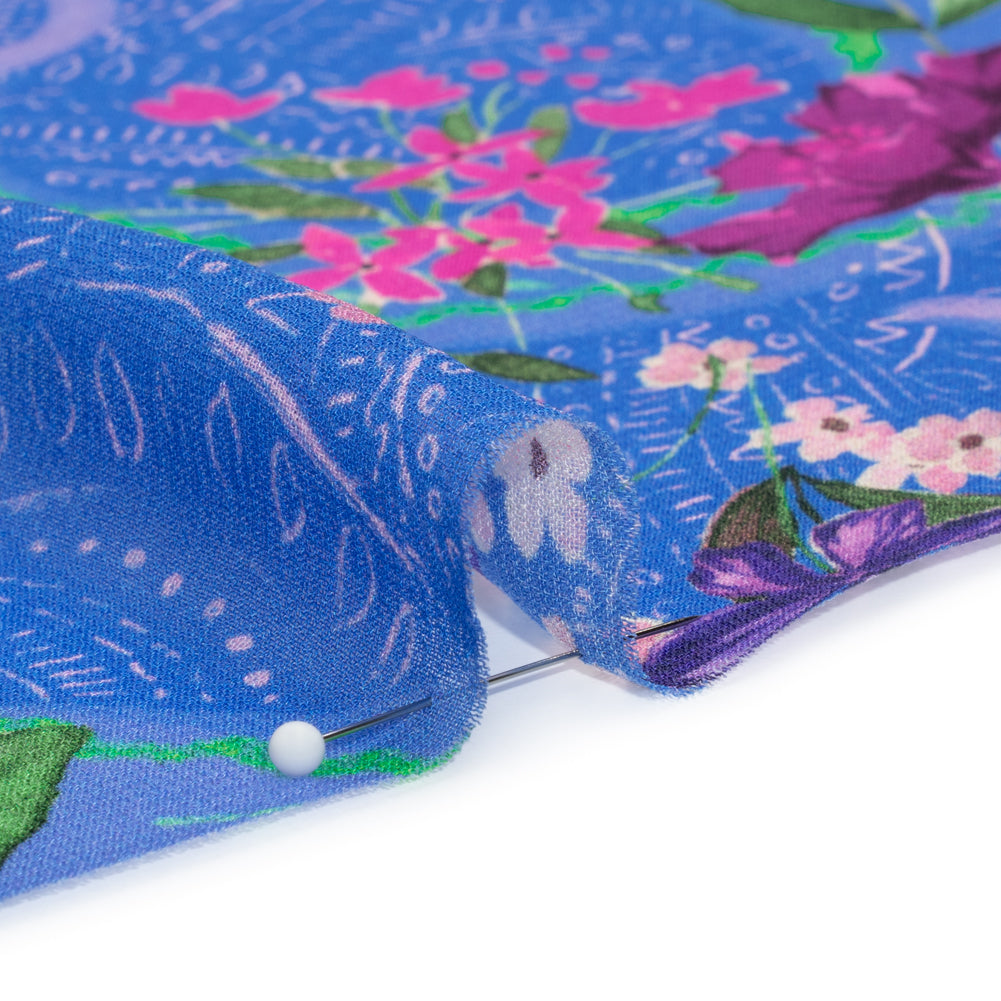 Mood Exclusive Blue Swooping Grounds Viscose Georgette Detail Mood Exclusive Blue Swooping Grounds Viscose Georgette Detail
