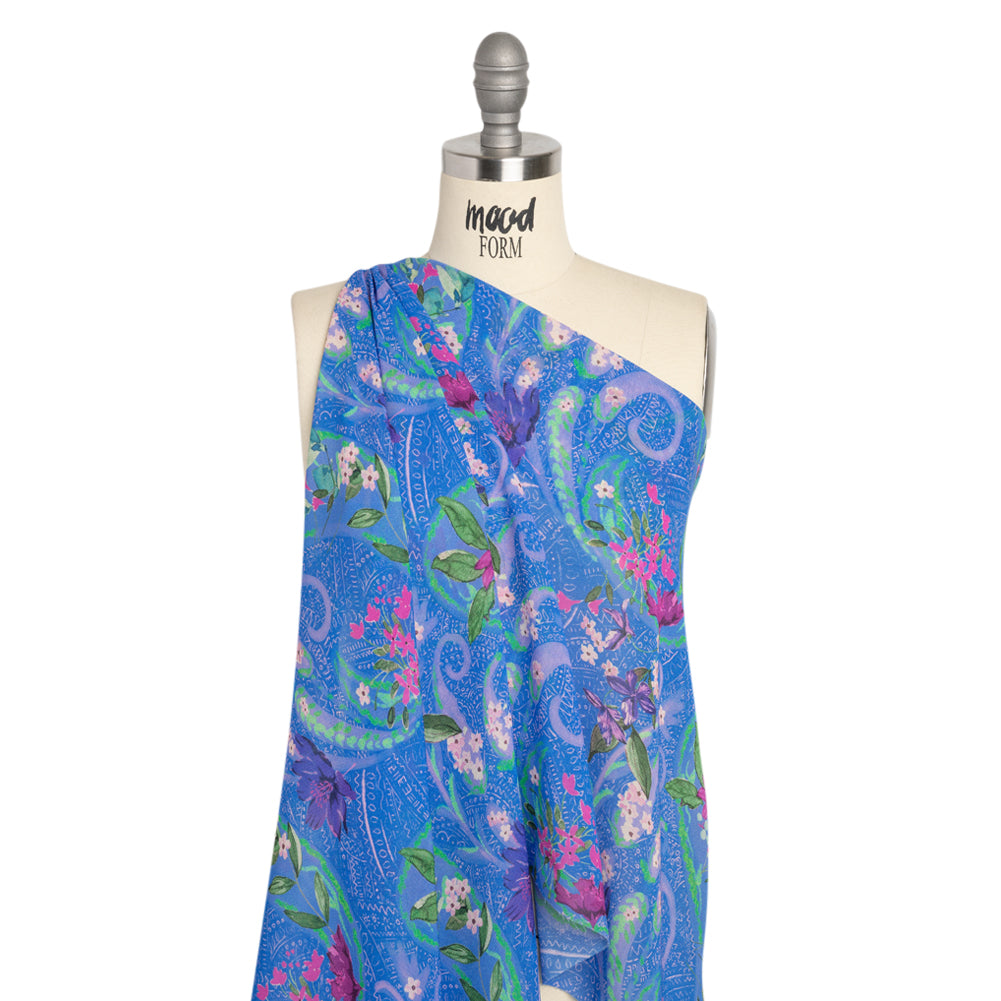 Mood Exclusive Blue Swooping Grounds Viscose Georgette Drape Mood Exclusive Blue Swooping Grounds Viscose Georgette Drape