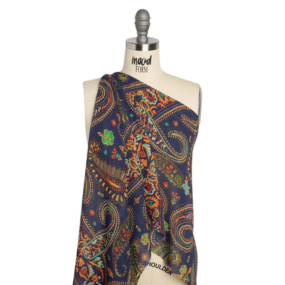 Mood Exclusive Navy Attraction of Pattern Viscose Georgette Drape Mood Exclusive Navy Attraction of Pattern Viscose Georgette Drape
