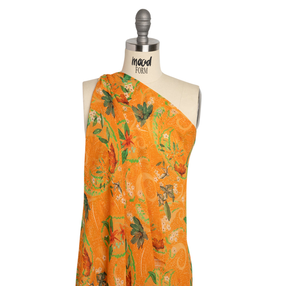 Mood Exclusive Orange Swooping Grounds Viscose Georgette Drape Mood Exclusive Orange Swooping Grounds Viscose Georgette Drape