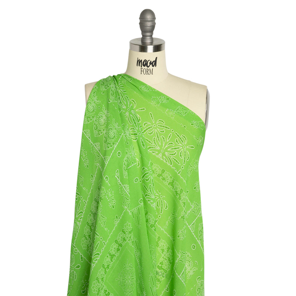 Mood Exclusive Lime Reimagined Rodeo Viscose Georgette Drape Mood Exclusive Lime Reimagined Rodeo Viscose Georgette Drape