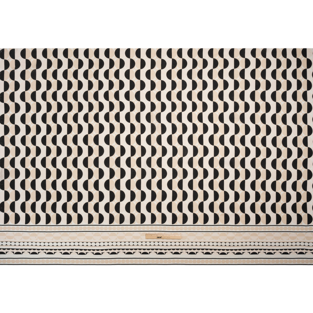 Viscose and Linen Woven Panel Print - Black and White Split Circles - Mood Exclusive Circle Back Full Viscose and Linen Woven Panel Print - Black and White Split Circles - Mood Exclusive Circle Back Full