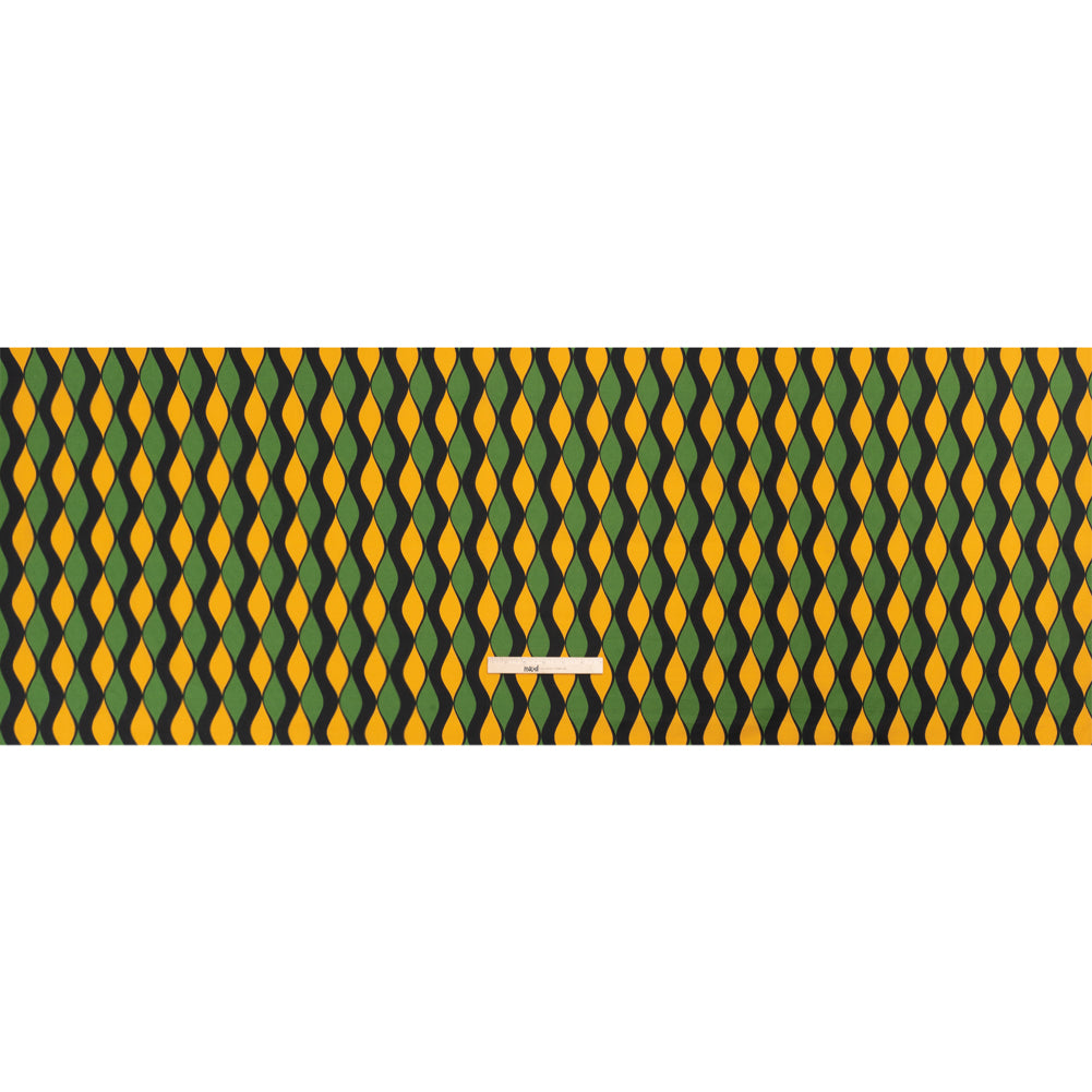 Cotton Poplin Print - Green and Gold Waves - Mood Exclusive Mayfield Falls Full Cotton Poplin Print - Green and Gold Waves - Mood Exclusive Mayfield Falls Full