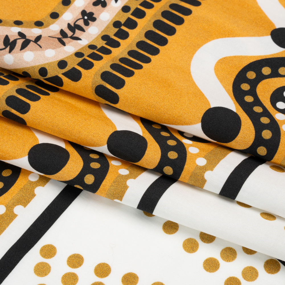 Cotton Poplin Panel - Goldenrod Geometric and Floral - Mood Exclusive Link Up Folded Cotton Poplin Panel - Goldenrod Geometric and Floral - Mood Exclusive Link Up Folded