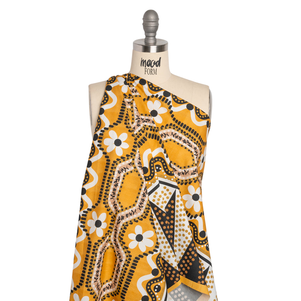 Cotton Poplin Panel - Goldenrod Geometric and Floral - Mood Exclusive Link Up Drape Cotton Poplin Panel - Goldenrod Geometric and Floral - Mood Exclusive Link Up Drape