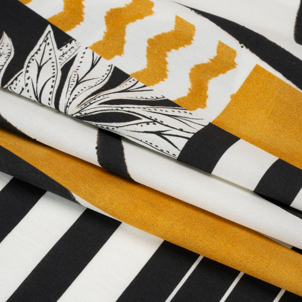 Cotton Poplin Panel - Goldenrod Palm Tree Stripes - Mood Exclusive Bahama Shutter Folded Cotton Poplin Panel - Goldenrod Palm Tree Stripes - Mood Exclusive Bahama Shutter Folded
