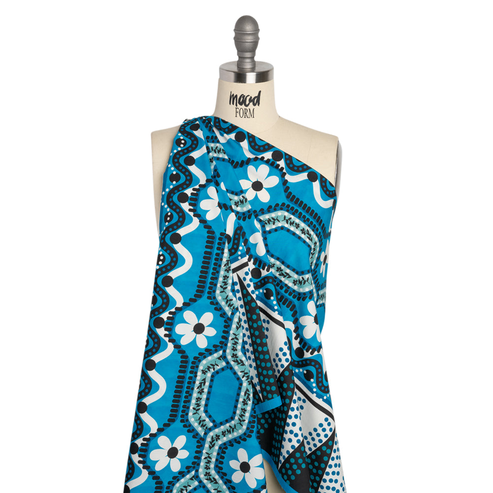 Cotton Poplin Panel - Blue Geometric and Floral - Mood Exclusive Link Up Drape Cotton Poplin Panel - Blue Geometric and Floral - Mood Exclusive Link Up Drape
