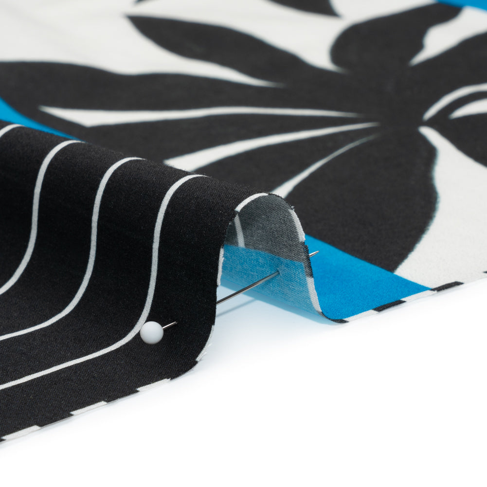 Cotton Poplin Panel - Blue Palm Tree Stripes - Mood Exclusive Bahama Shutter Detail Cotton Poplin Panel - Blue Palm Tree Stripes - Mood Exclusive Bahama Shutter Detail